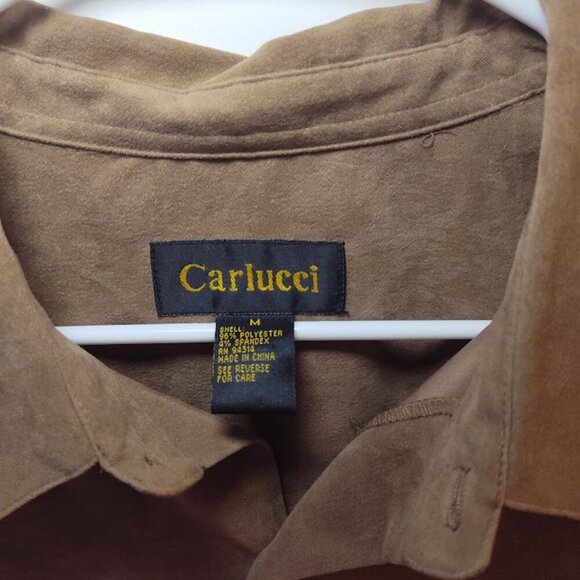 Carlucci Faux Suede Button Down - Picture 2 of 5